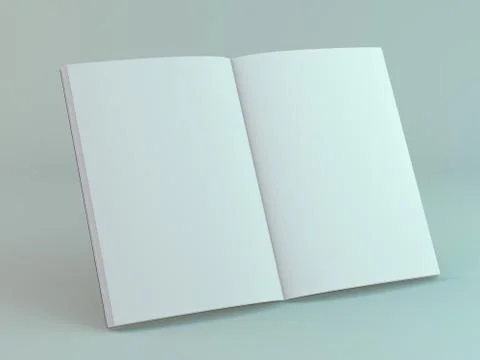 Blank page or notepad for mockup or simulations. 3D Ilustração Stock