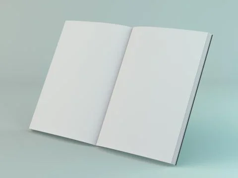 Blank page or notepad for mockup or simulations. 3D 스톡 일러스트