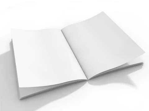 Blank page or notepad for mockup or simulations. 3D Stock Photos