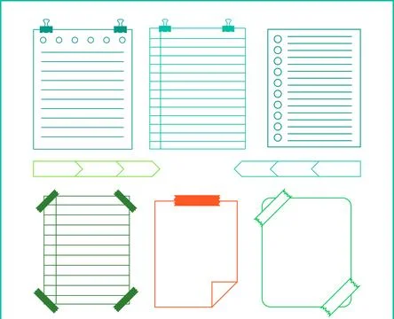 Blank pages notebook template. Mockup for notebooks with lines for writing .. Stock Illustration