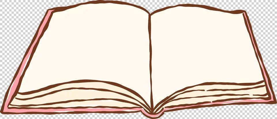Blank Pages Open Book Hand drawn Illustration Stock Illustration