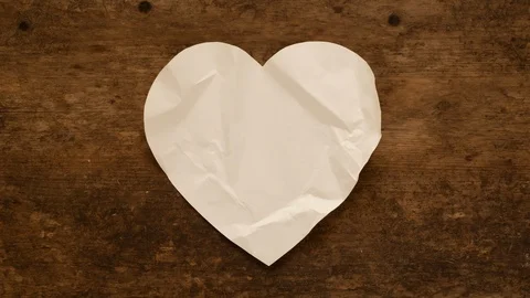 Blank Paper Background. Valentine note or message. Paper Heart. Stock Footage 95053816