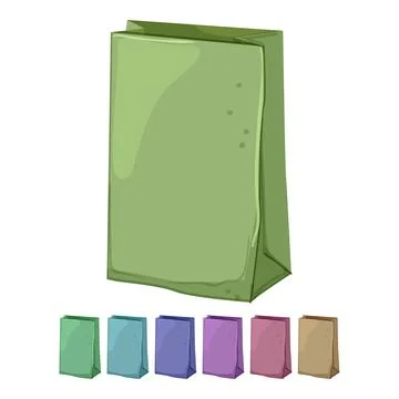 Blank paper bag cartoon vector graphic Illustration