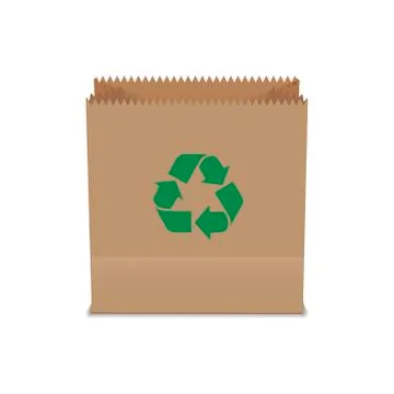 Blank of paper bag for recycle. Vector. Stock Illustration