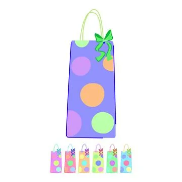 Blank paper bag vector cartoon graphic Illustration