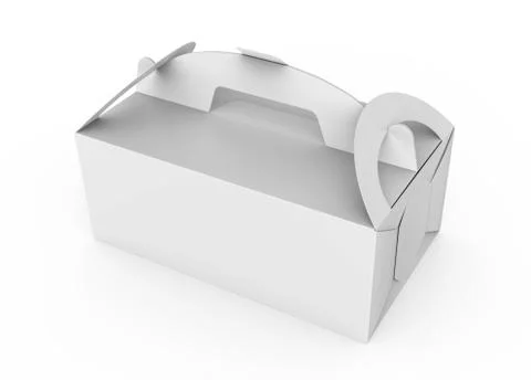 Blank paper box with handle Stock Illustration