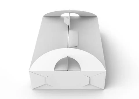 Blank paper box with handle Stock Illustration