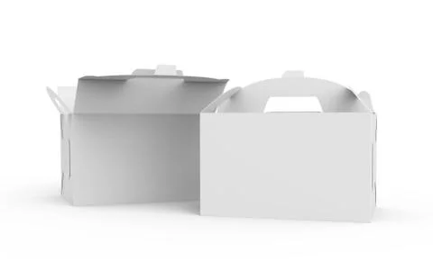 Blank paper box with handle Illustration