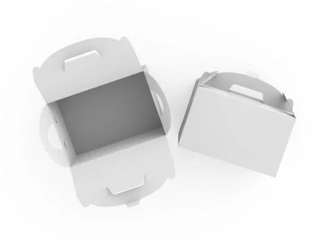 Blank paper box with handle 스톡 일러스트