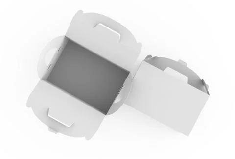 Blank paper box with handle Stock Illustration