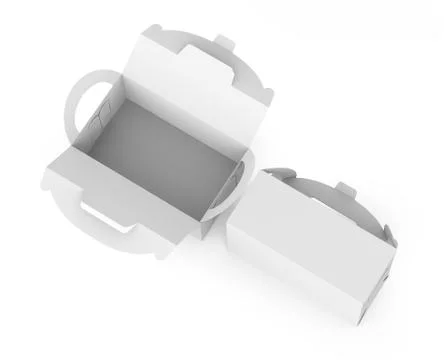 Blank paper box with handle Stock Illustration