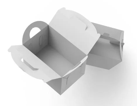 Blank paper box with handle Stock Illustration