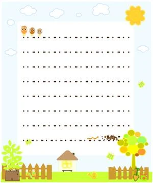 Blank paper with chickens vector Stock Illustration