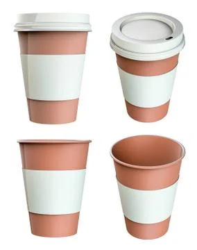 Blank paper coffee cup set Illustrazione stock