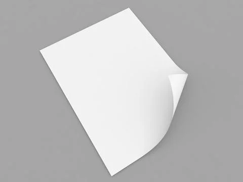 Blank paper with a corner slightly folded down, ready for writing or printi.. Stock Illustration