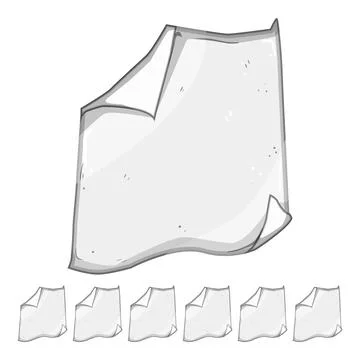 Blank paper curl cartoon vector graphic Stock Illustration
