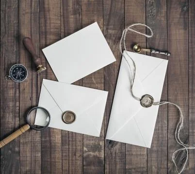 Blank paper envelopes Stock Photos