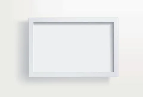 Blank paper frames on white wall. Vector Stock Illustration