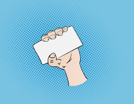 Blank paper in hand Illustrazione stock