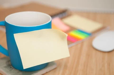Blank paper note on a table with copy space to add your own text Stock Photos