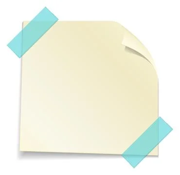 Blank paper note template. Square reminder memo Stock Illustration