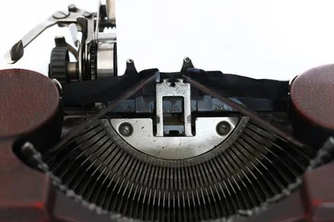 Blank paper in the old typewriter machine Stock Photos