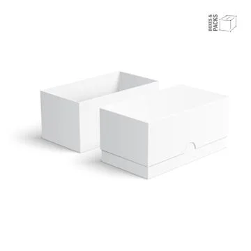 Blank paper or cardboard boxes templates on white background イラスト素材