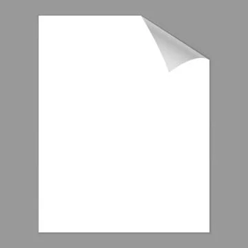 Blank paper with page curl Stock Illustration