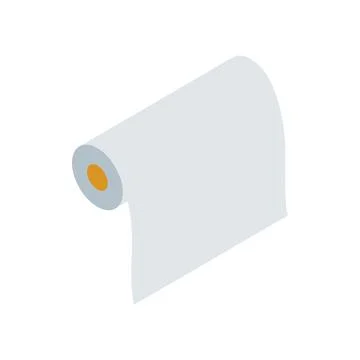 Blank paper roll icon, isometric 3d style Stock Illustration