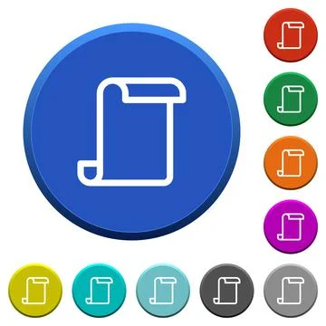 Blank paper scroll beveled buttons Stock Illustration