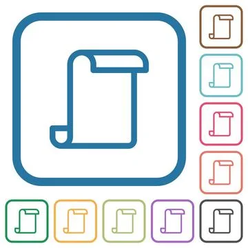 Blank paper scroll simple icons Stock Illustration