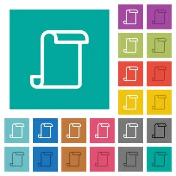 Blank paper scroll square flat multi colored icons Stock Illustration