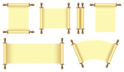 Blank paper scroll vector illustration isolated on white Stock Illustration