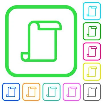 Blank paper scroll vivid colored flat icons Stock Illustration