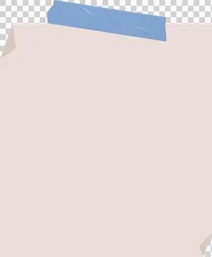 Blank paper sheet is floating in flat design, held by crumpled blue tape, Stock Illustration