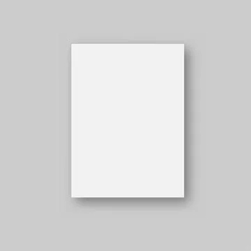 Blank paper sheet isolated on grey background. Vector Stock Illustration