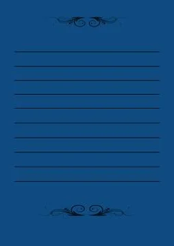 Blank paper sheet with lines, margin and holes. PANTONE Blue, Classic Blue Stock Illustration