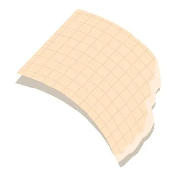 Blank paper sheet with squared pattern is folded and torn Stock Illustration