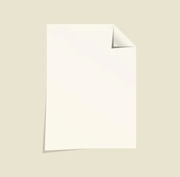 Blank paper sheet template with folded corner document mockup Stock Illustration