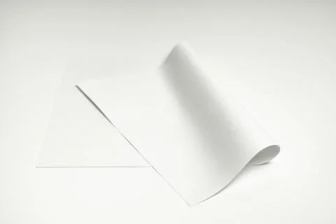 Blank paper sheet on white background.  Stock Photos