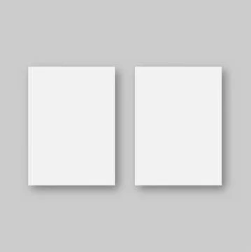Blank paper sheets isolated on grey background. Vector Stock Illustration