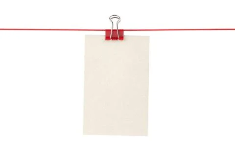 Blank paper sheets on a rope Stock Photos