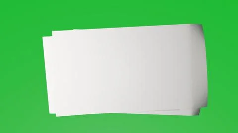 Blank Paper Stack with green background Illustrazione stock
