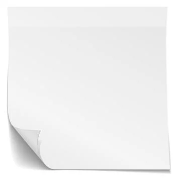 Blank paper sticker note mockup with curled corner Stock Illustration
