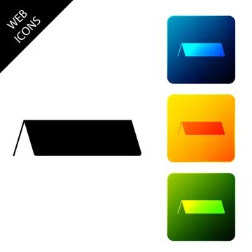 Blank paper table card icon isolated. Tent card icon. Set icons colorful square イラスト素材