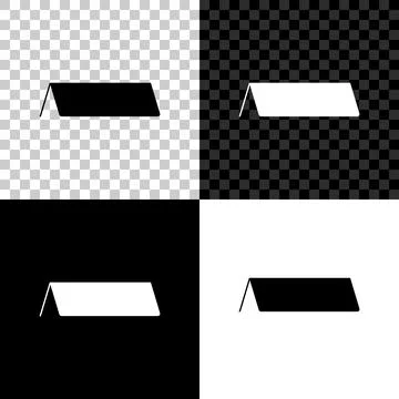 Blank paper table card icon isolated on black, white and transparent background Illustrazione stock