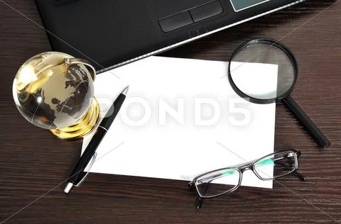 Blank paper on table Stock Photos