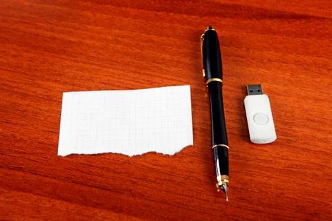 Blank Paper on the Table Stock Photos