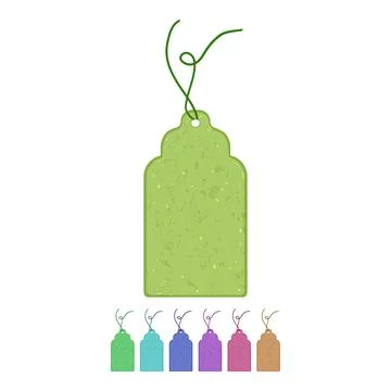 Blank paper tag cartoon vector graphic sign color Stock Illustration