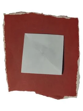 Blank paper on torn red paper background isolated on black Stock Illustration